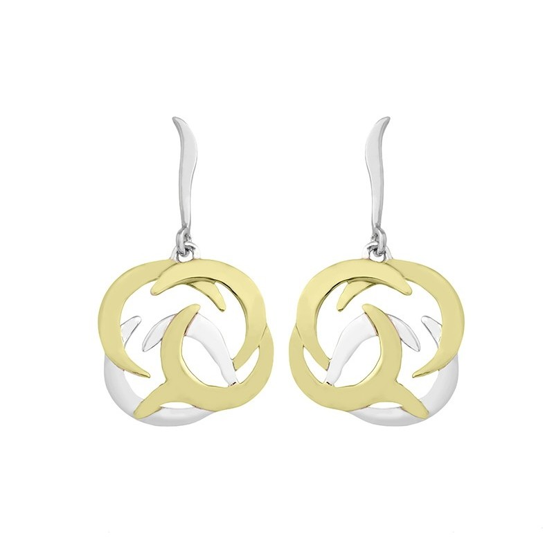 Pendientes SHIELD de Plata. Baño de Oro 18k