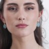Pendientes de turquesa con baño de oro 18k